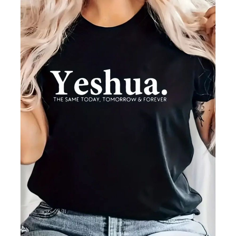 Camiseta Feminina Yeshua Gospel Cristã Básica Algodão Premium Estilo Tumblr Casual