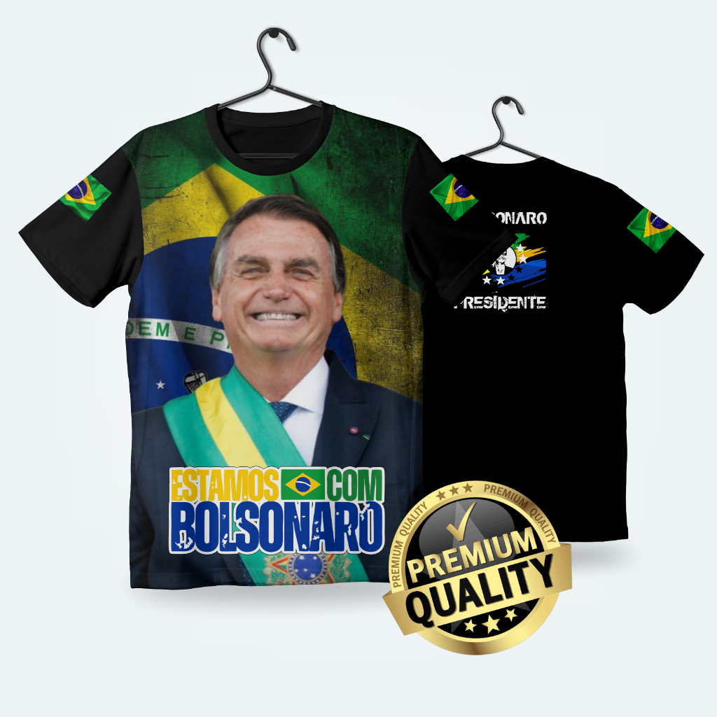 Camisa Camiseta Patriota Bolsonaro Estamos com Capitão