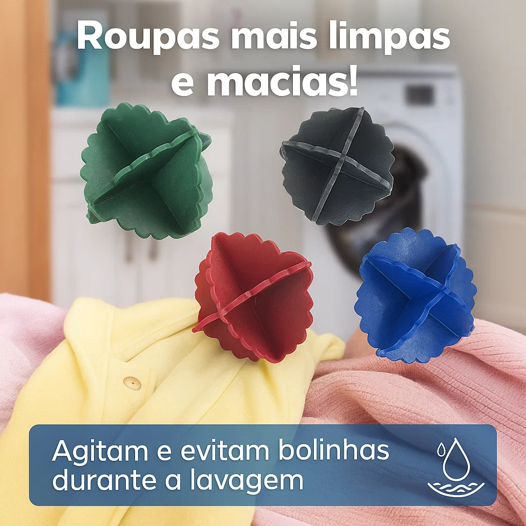 Bola Esfera para Lavar Roupa com 4 Peças 5,5cm em Oferta na Shopee