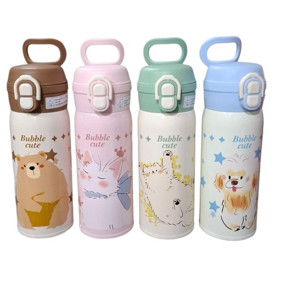 Garrafa Térmica aço inox  Tampa com canudo e bico junto  350ml (500ml) em Oferta na Shopee