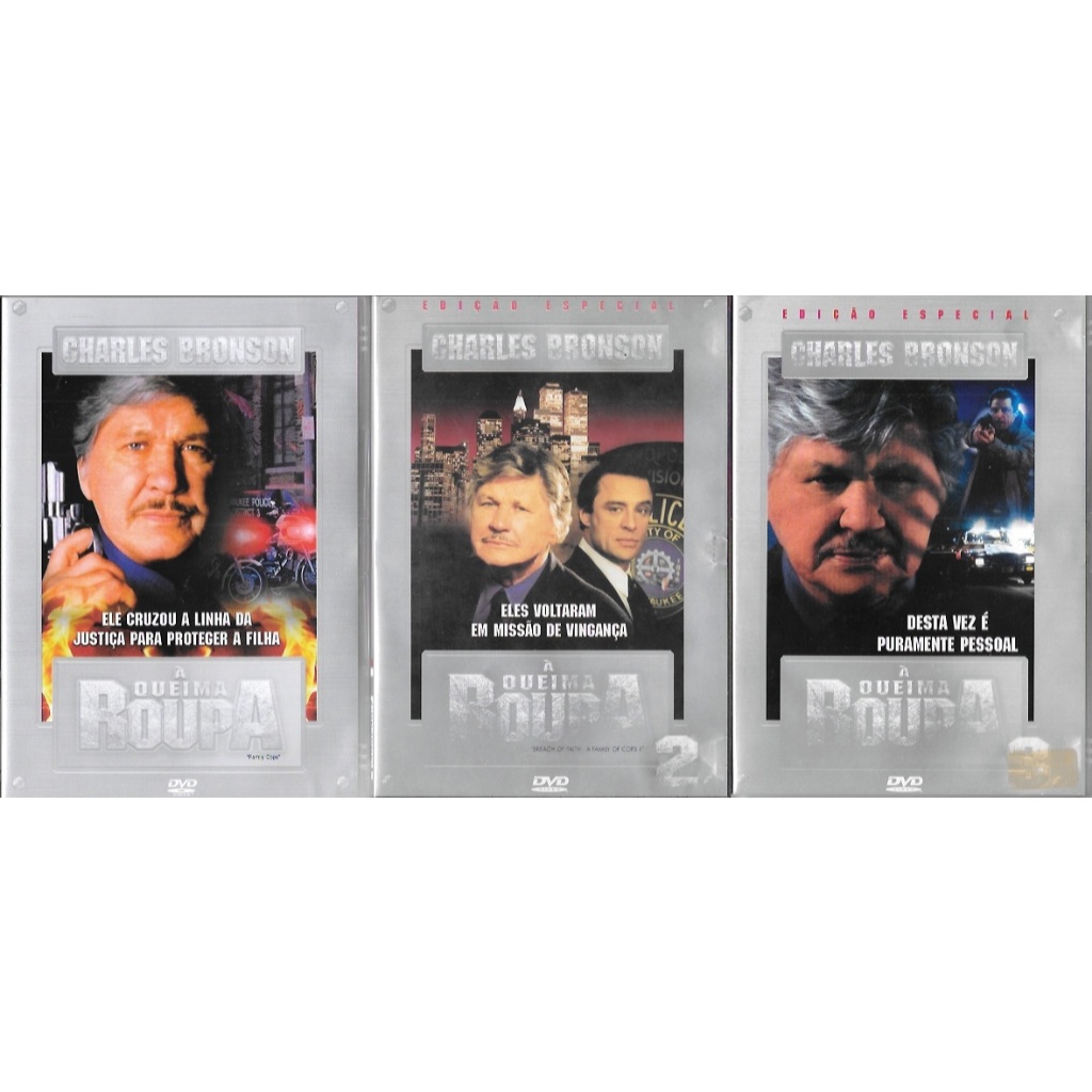DVD: trilogia À Queima Roupa (c/ Charles Bronson) legendado (região 0/livre) filme de ação & tiro