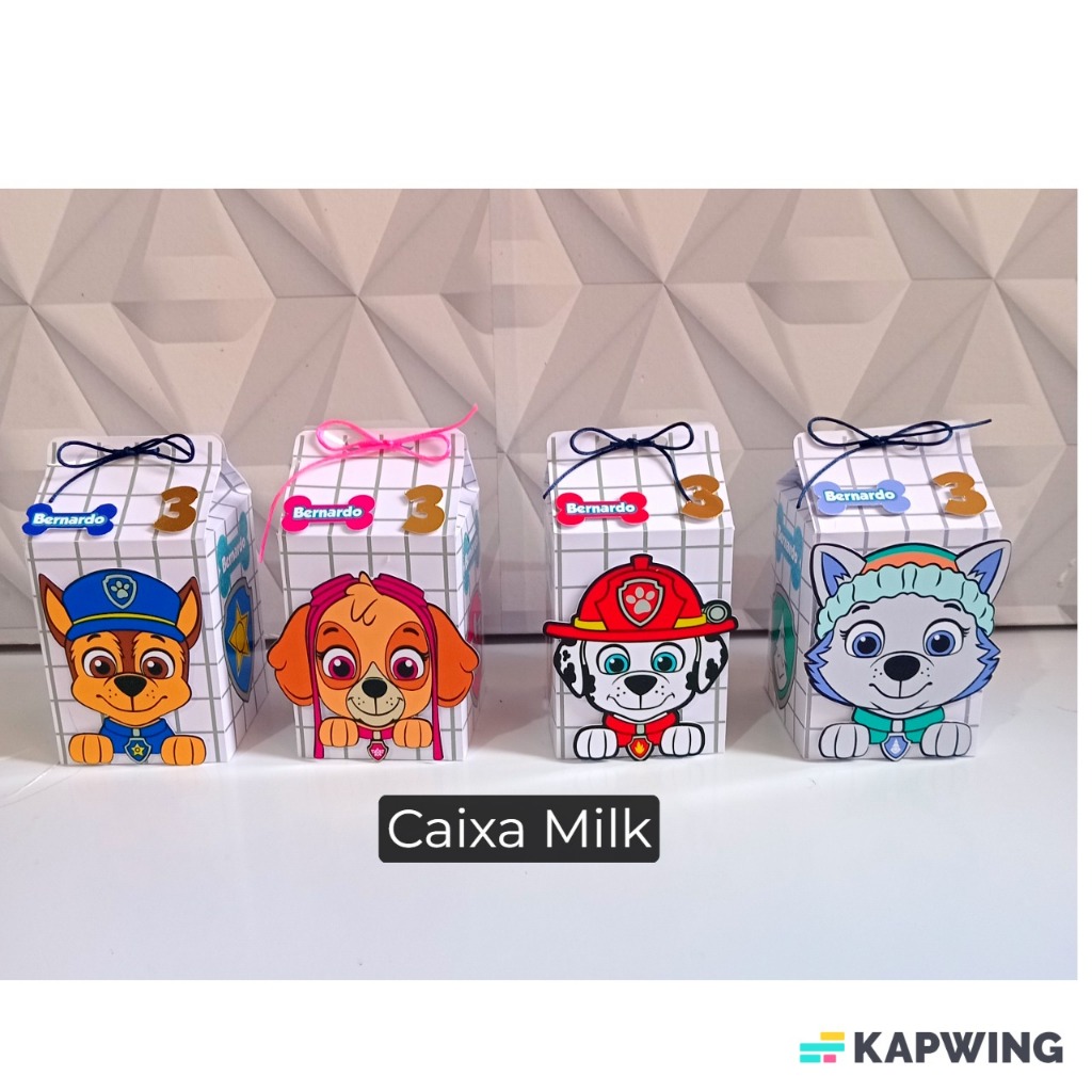 20 Caixas Milk Patrulha Canina - Personalizada Lembrancinha aniversário