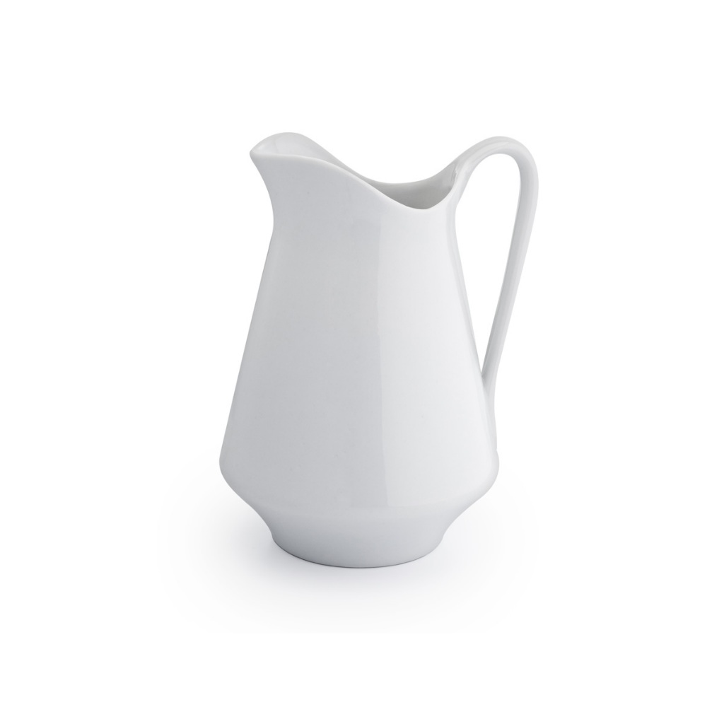 Jarra com alça Leiteira Porcelana Branca Grande 2 litros Decorativa Café da Manhã Elegante...