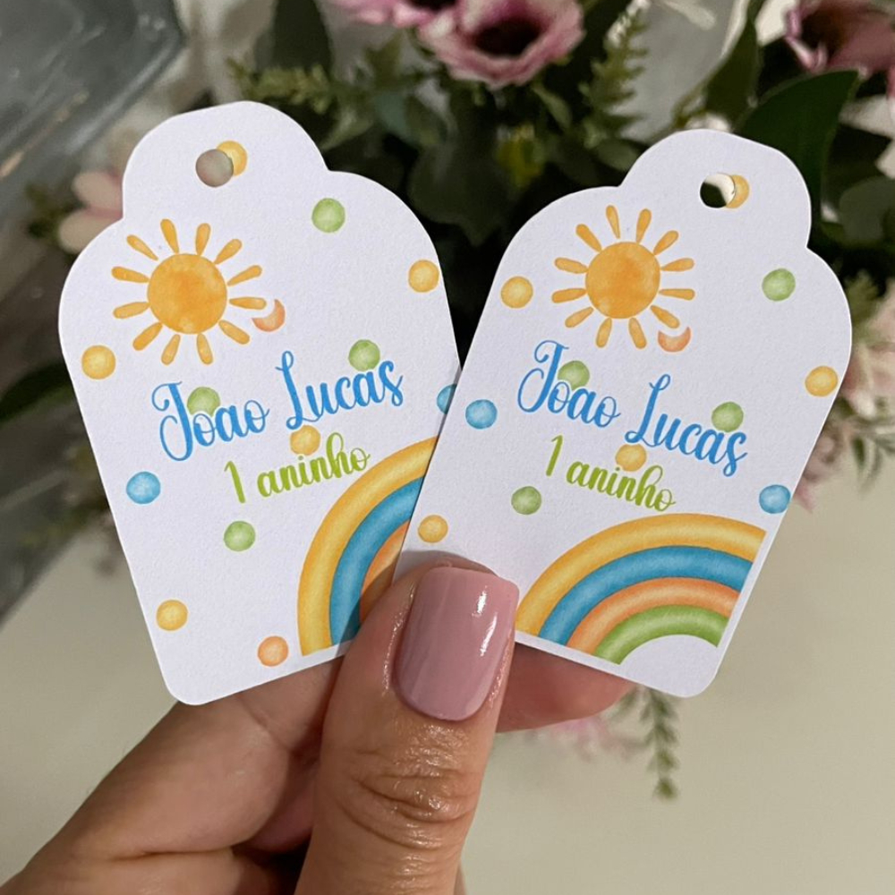 Tag personalizada Primeira Volta ao Sol Tag lembrancinha aniversário agradecimento T embalagem