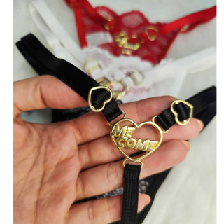 Kit com 3 calcinhas super fio coração com palavra moda íntima lingerie em Oferta na Shopee