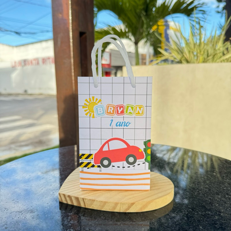 Sacolinha personalizada P CARRINHOS - Sacolinha Surpresa Lembrancinha para Festa PEGUE E MONTE