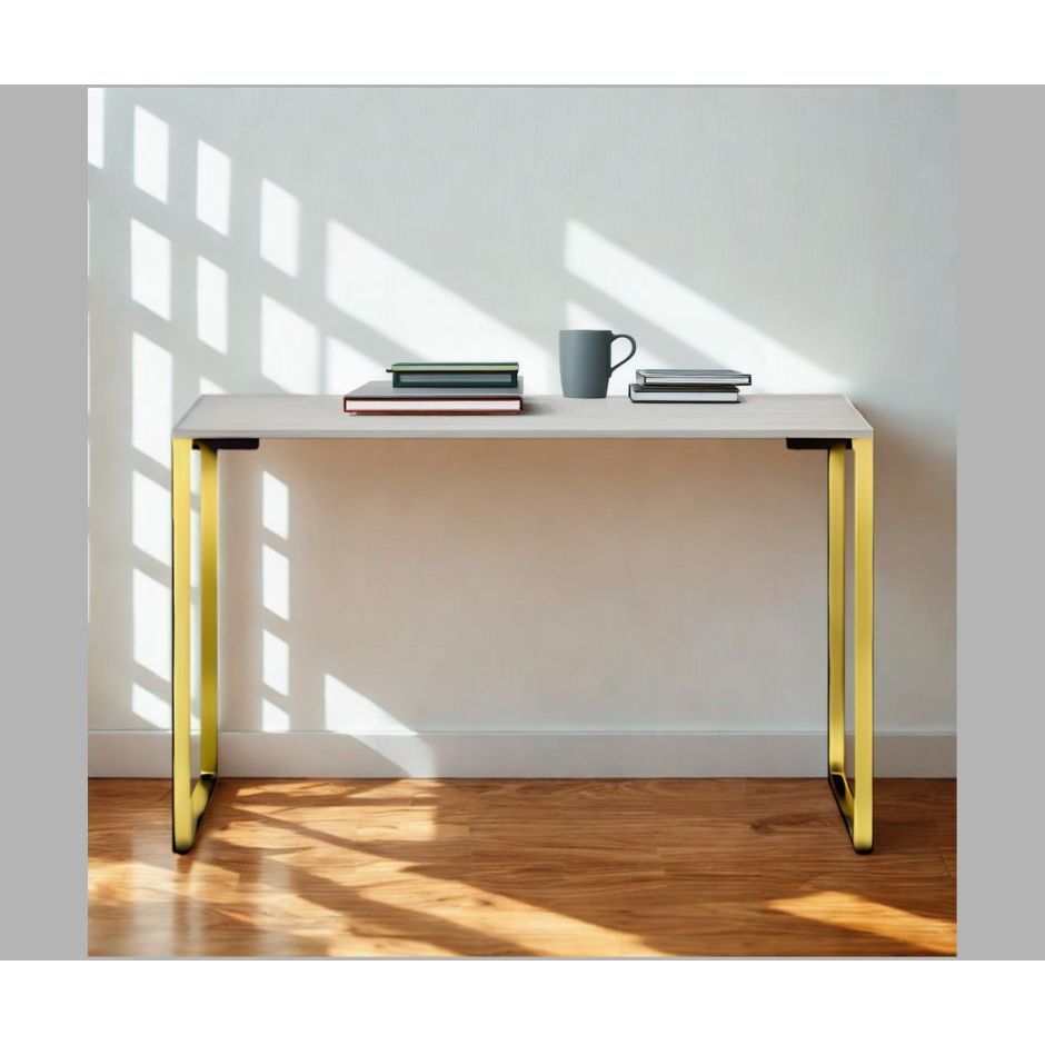 Mesa Escritório Industrial 110x50cm em Ferro e MDF Home Office Estudo Mesa Moderna Decoração