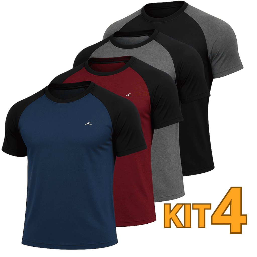 Kit 4 Camisetas Masculinas Dry Fit Premium Camisa Masculina Para Academia Esporte Treino Proteção Uv