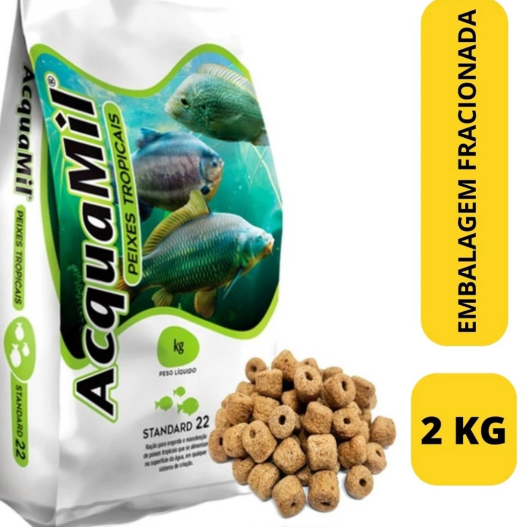 Ração Acquamil Furadinha Pesca P22 Pesqueiro 2 kg