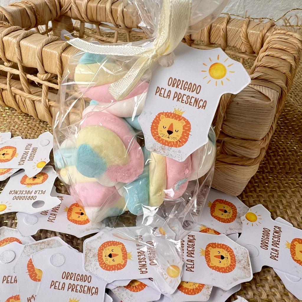 Envio imediato - TAG com furo para lembrancinha chá de bebe, cha fraldas, chá revelação tema leão boho leãozinho