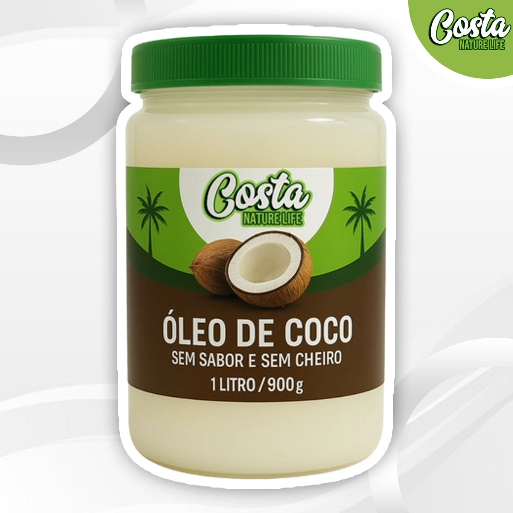 Óleo De Coco Sem Sabor Sem Glúten Sem Colesterol Costa Nature Life - 1 Litro em Oferta na Shopee