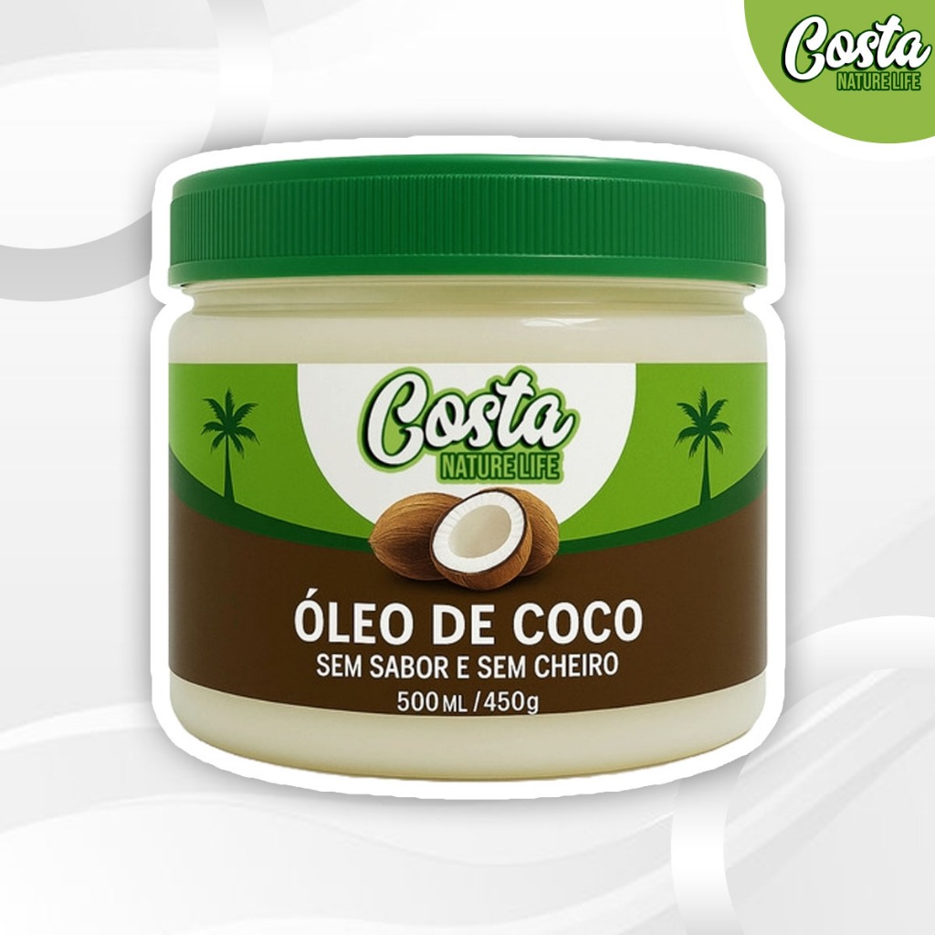 Óleo De Coco Sem Sabor Sem Glúten Sem Colesterol Costa Nature Life - 500ml em Oferta na Shopee