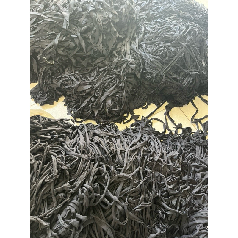 1kg Tira de Malha para Tapete, Retalho de Tiras p/ Network, artesanato somente cor Preta