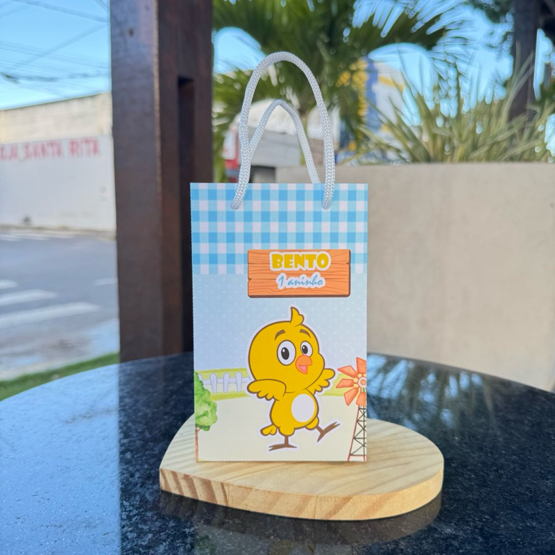 Sacolinha P PINTINHO AMARELINHO - Sacolinha Surpresa Lembrancinha para Festa PEGUE E MONTE