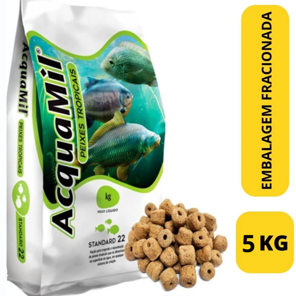 Ração Acquamil Furadinha Pesca P22 Pesqueiro 5 kg