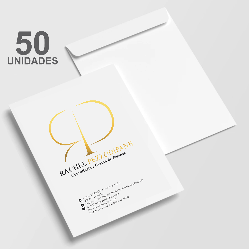 Envelope Personalizado com sua arte/marca - Tamanho para folhas A4 - Branco 90g