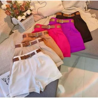 Short Alfaiataria Feminino Social Com Cinto Com Bolso Cintura Alta PROMOÇÃO em Oferta na Shopee