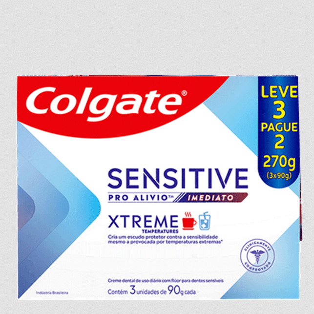 Kit Pasta de Dente Colgate Sensitive Pro-Alívio Imediato Xtreme 3 Unidades de 90g em Oferta na Shopee