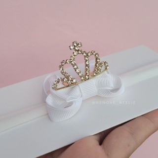 Laço MICRO 5CM Com Coroa Luxo - Branco - Batizado - Casamento - Daminha em Oferta na Shopee