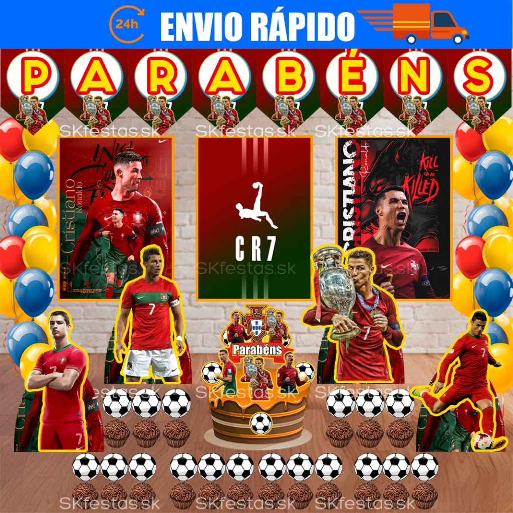Kit Festa - CR7 Portugal - Cristiano Ronaldo - Portugal - Aniversário-Festa - Mêsversário