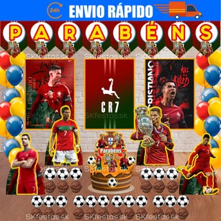 Kit festas CR7 Portugal, Cristiano Ronaldo Só um Bolinho decoração de festa, festa em casa, aniversário, Mêsversário