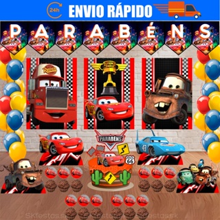 Kit Festa - Carros - Relampago Mcqueen - Aniversário - Festa - Mêsversário em Oferta na Shopee