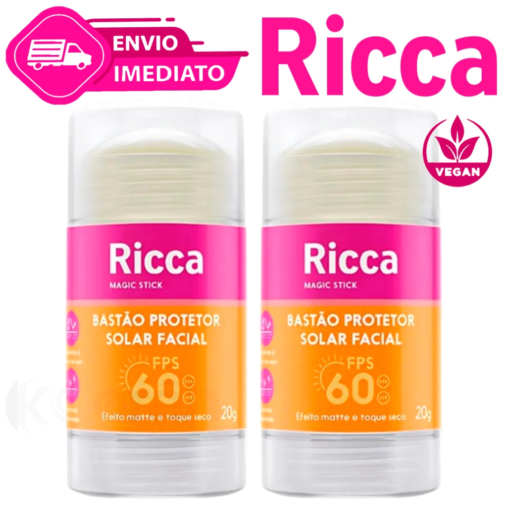 Kit C/2 Protetor Solar FPS 60 em Bastão Stick Com Efeito Matte e Toque Seco Sem Cor Envio Imediato