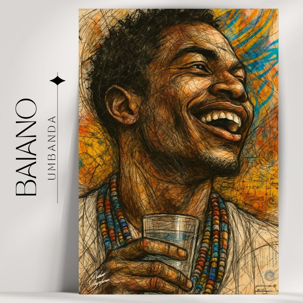 Quadro Decorativo Umbanda Baiano Umbanda/Candomblé - Coleção Rabiscos - Envio Imediato