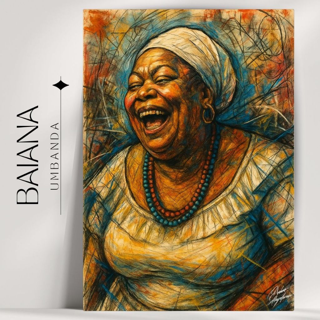 Quadro Decorativo Umbanda Baiana Umbanda/Candomblé - Coleção Rabiscos - Envio Imediato