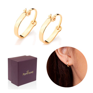 Argola Rommanel 520293 Infantil Banhada A Ouro 18k Linda Dourada Não Causa Alergia em Oferta na Shopee