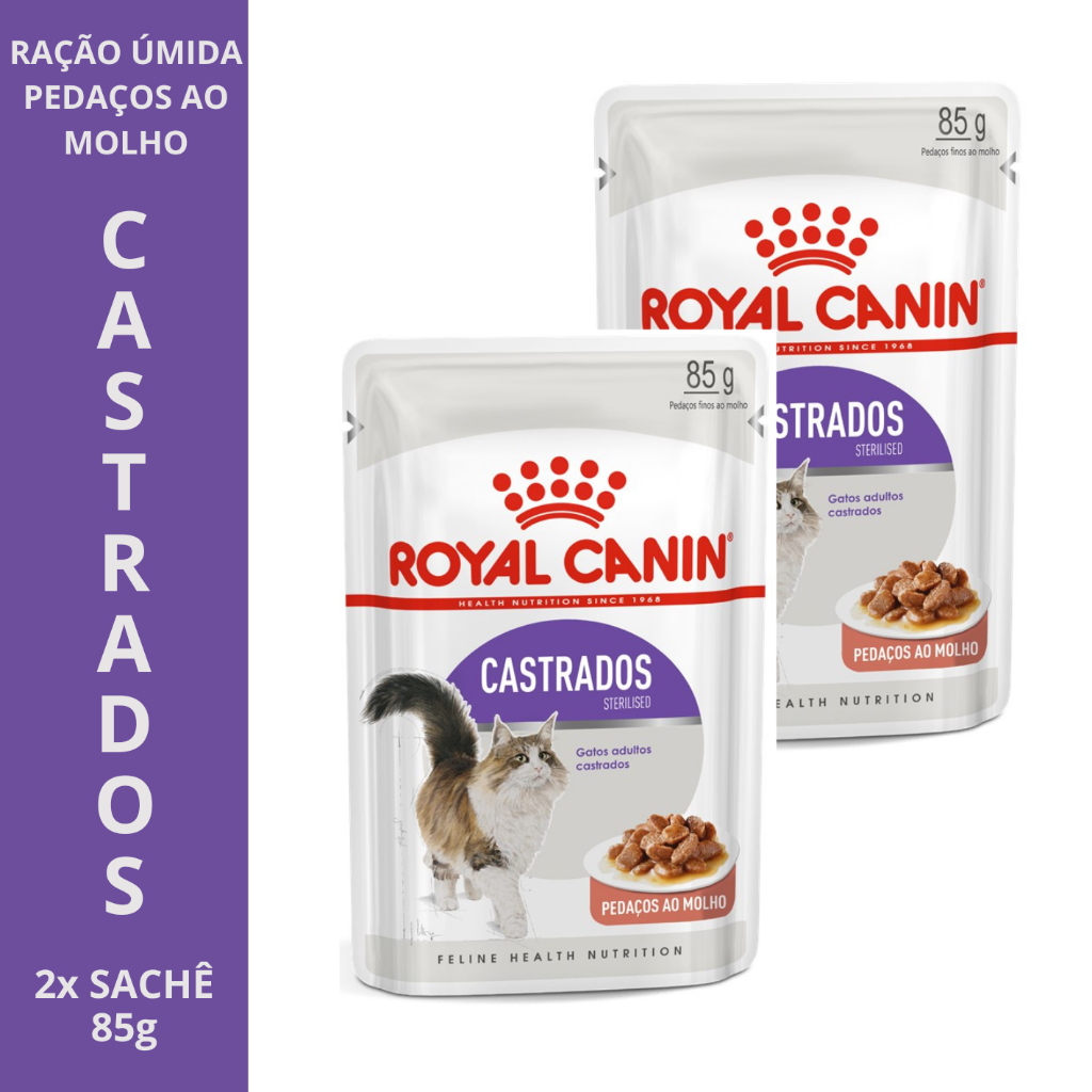 🐱 Ração Úmida Royal Canin KIT 2X, 3X , 6X ou 12X Sachês Gatos Castrados 85g - Sterilised🐱