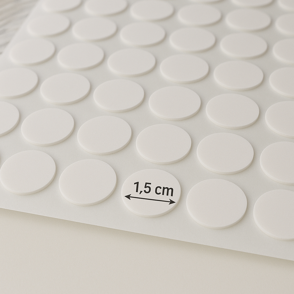 Adesivo Autocolante Dupla Fase Pavio Vela Artesanais 1,5 CM - Cartela com 56 Unidades