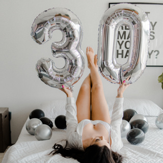 KIT COM 2 BALÕES 40CM BEXIGAS NÚMEROS  PRATA PRATEADO FESTA ANIVERSARIO DECORAÇÃO em Oferta na Shopee