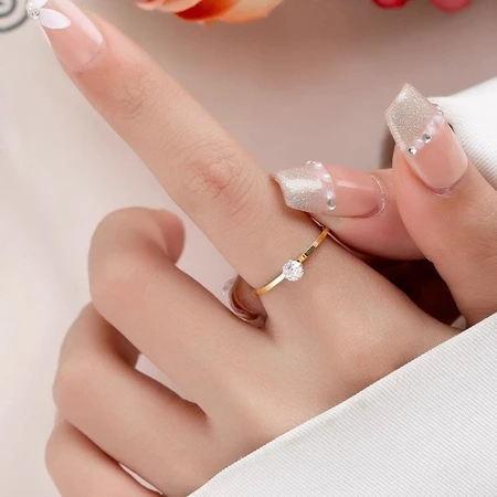 Anel Feminino Moeda Antiga Pedra Zircônia Solitário Banhado a  Dourado ou prata