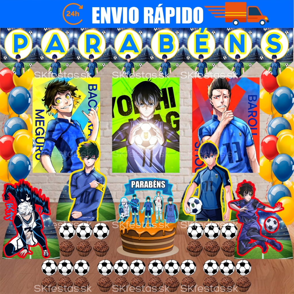 Kit Festa - Blue Lock - Isagi - Bachira - Aniversário - Festa - Mêsversário em Oferta na Shopee