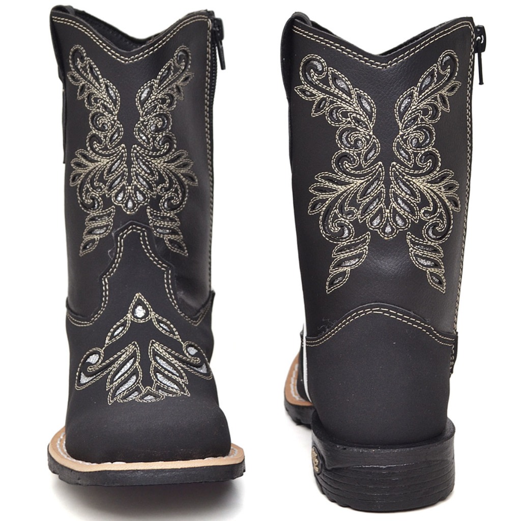 BOTA BRILHO PRATEADO DE COURO BICO QUADRADO FEMININA INFANTIL GLITETR BOTA PARA CRIANÇAS MENINAS