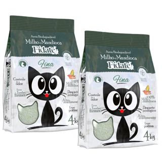 Kit Areia De Gato Biodegradável 8kg Fídate Natural Milho e Mandioca Zero Poeira Sem Cheiro em Oferta na Shopee