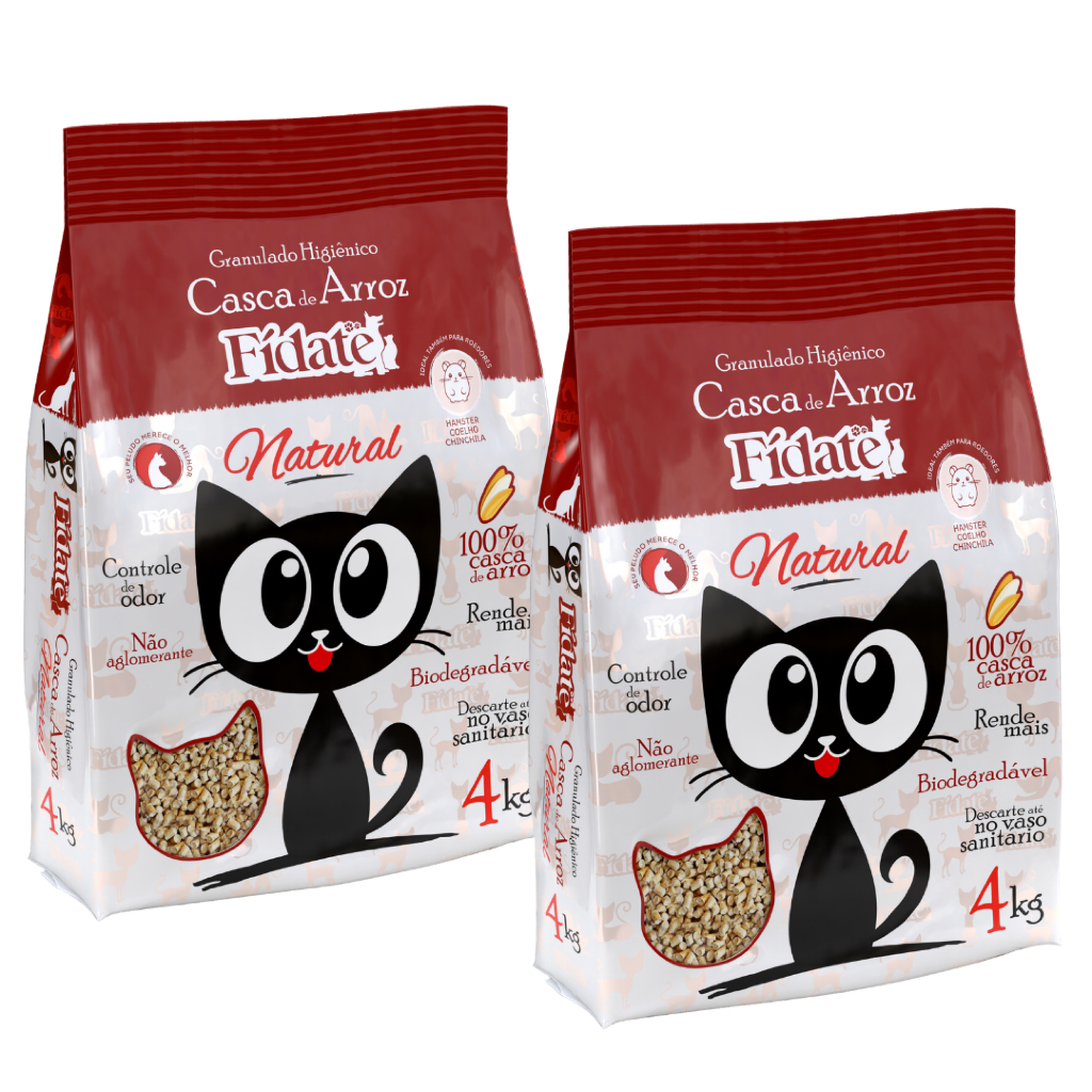 Kit 8kg Granulado Higiênico Casca de Arroz Fídate Bio Pellets Gatos e Roedores Natural em Oferta na Shopee