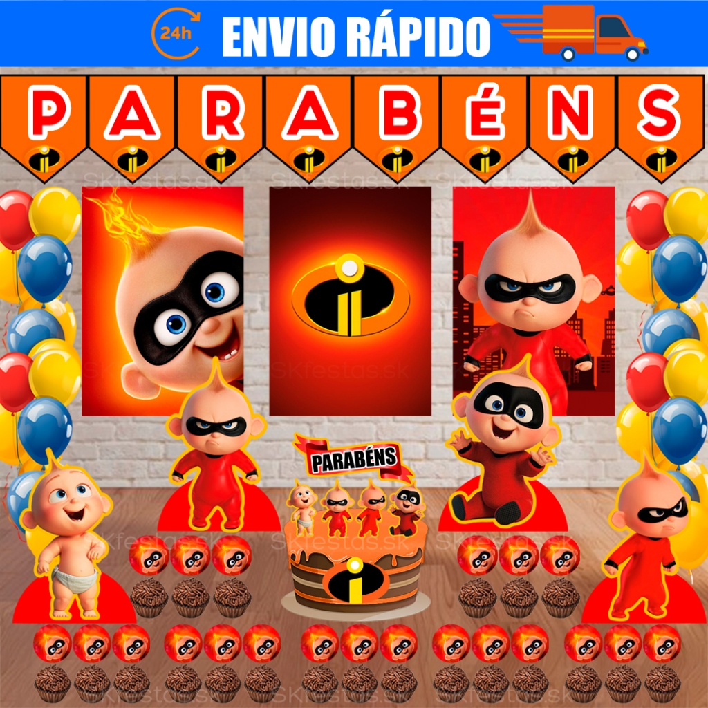 Kit Festa - zezé - Os Incríveis - Aniversário - Festa - Mêsversário em Oferta na Shopee