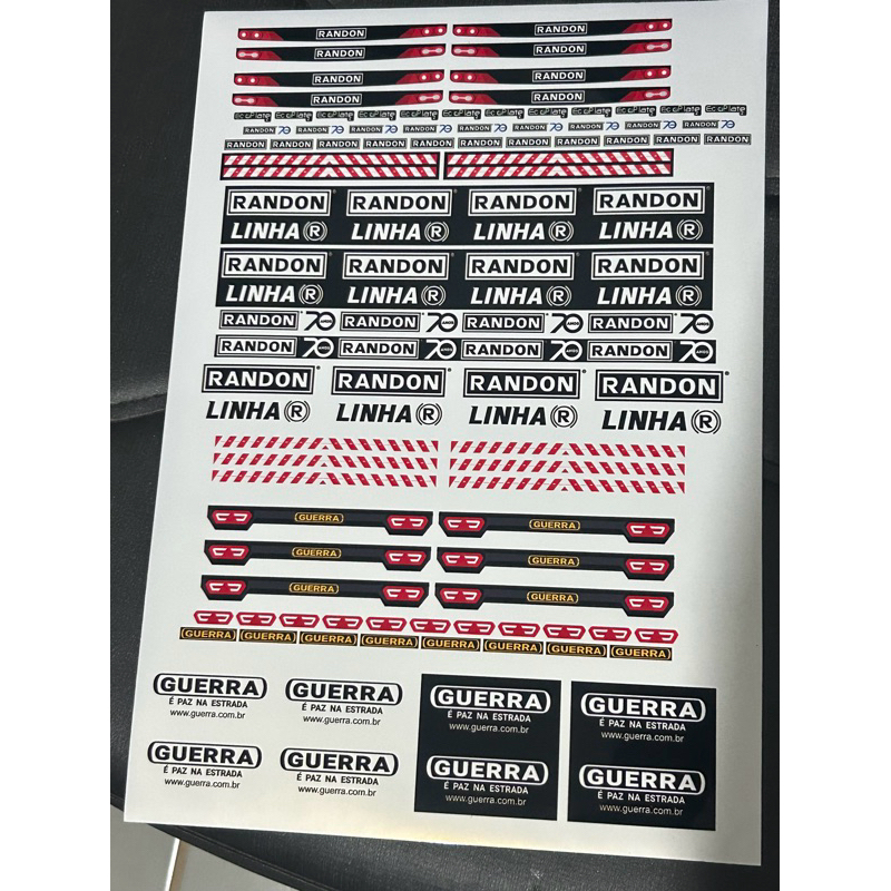 cartela de adesivo em vinil randon guerra escala 1/32