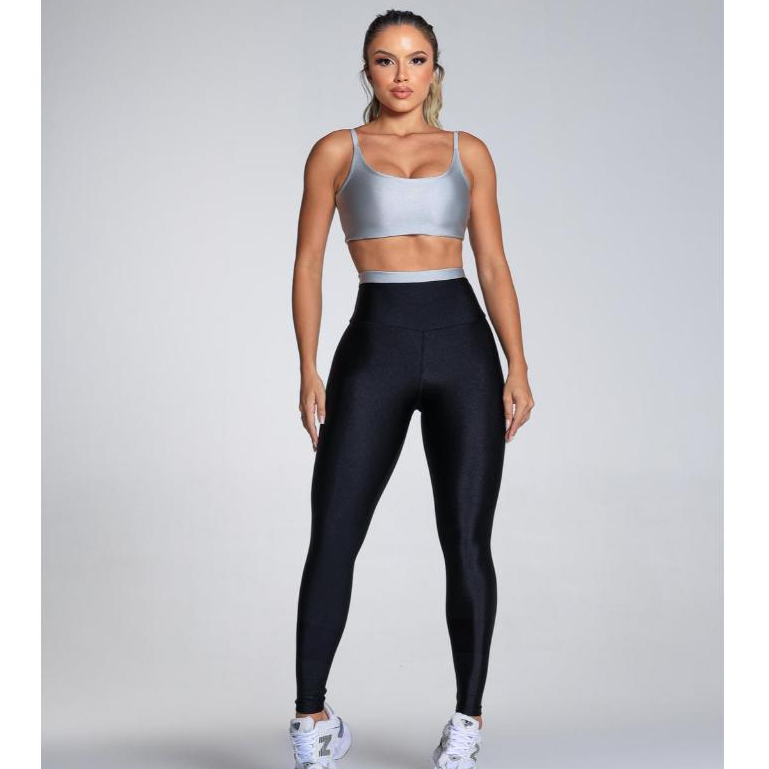 CONJUNTO FITNESS ROUPA TREINO ACADEMIA FEMININA CALÇA LEGGING ZERO TRANSPARENCIA +CROPPED