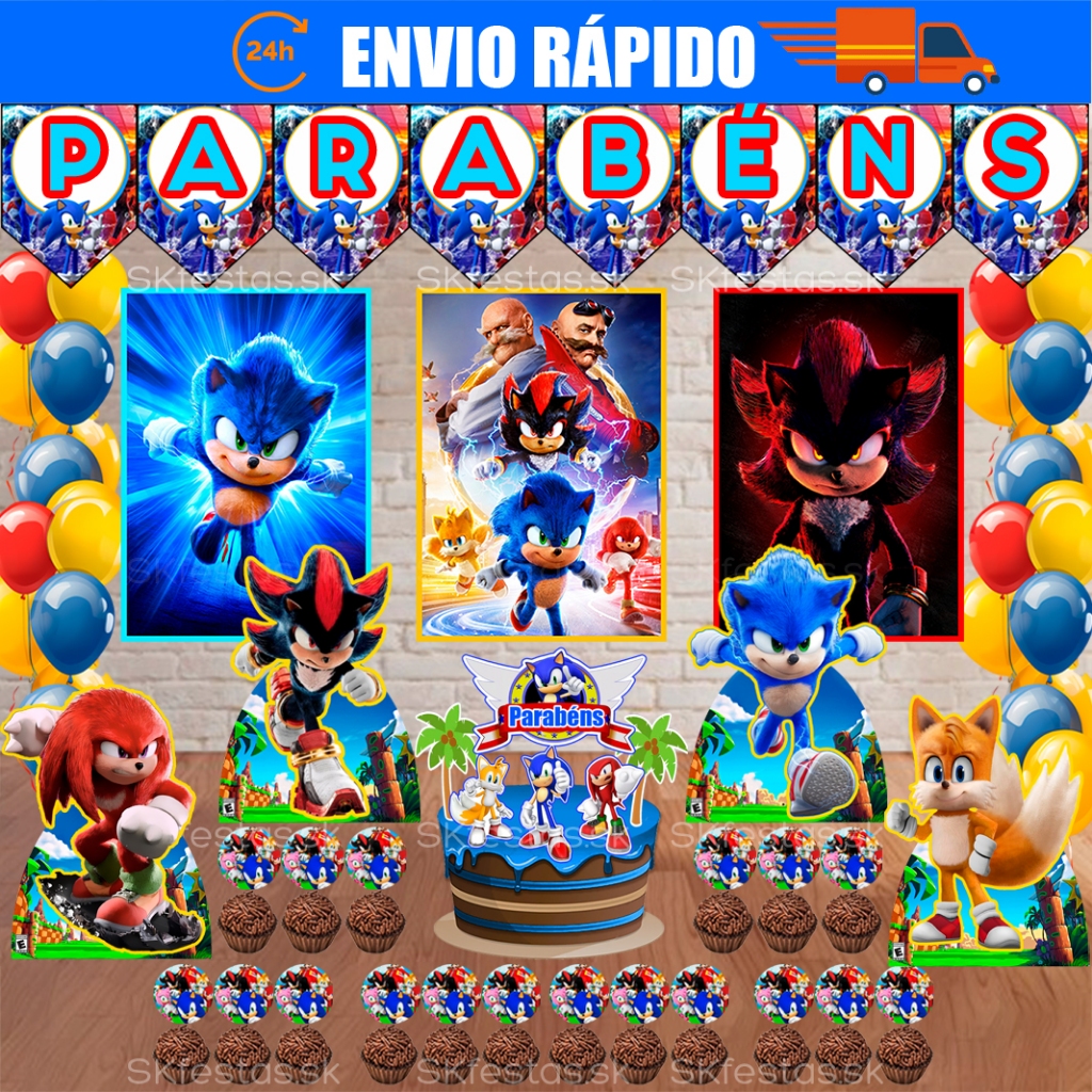 Kit Festa - Sonic - Sonic Shadow - Shadow - Aniversário - Festa - Mêsversário