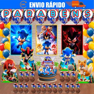 Kit festas Sonic, Sonic Shadow, Shadow Só um Bolinho decoração de festa, festa em casa, aniversário, Mêsversário