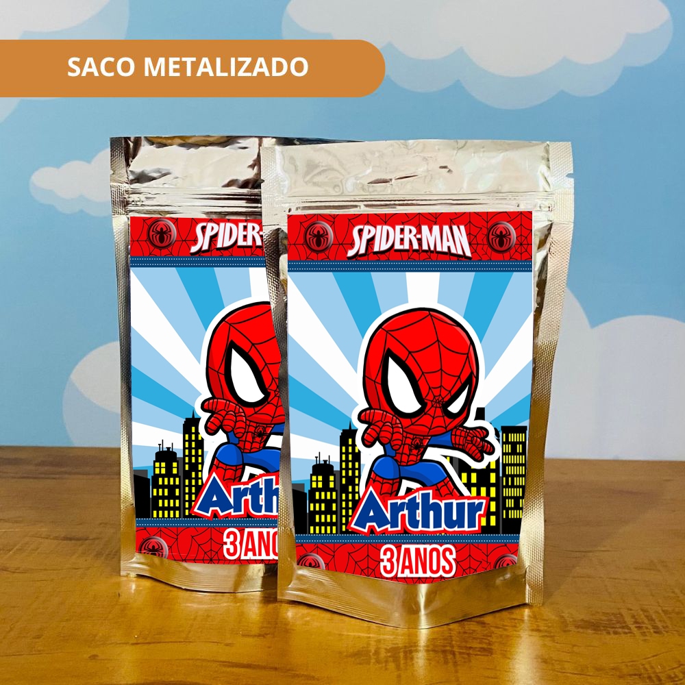 40 Saco Zip Lock Personalizado HOMEM ARANHA BABY Metalizado Lembrancinha em Oferta na Shopee