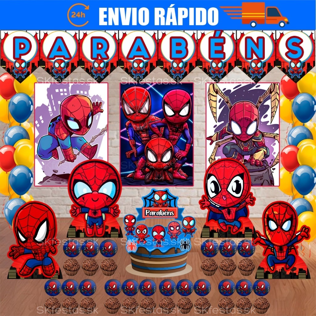 Kit Festa - Homem Aranha - Homem Aranha baby - Aniversário - Festa-Mêsversário