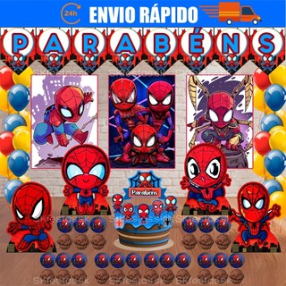Kit festas Homem Aranha Baby, Homem Aranha Só um Bolinho decoração de festa, festa em casa, aniversário, Mêsversário