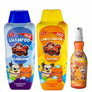 Kit Banho Pet Shampoo CatDog + CONDICIONADOR + Colonia TALC em Oferta na Shopee