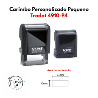 Carimbo Pequeno Personalizado - Trodat 4910 P4 l Profissionais l Automático l Empresas l Professores em Oferta na Shopee