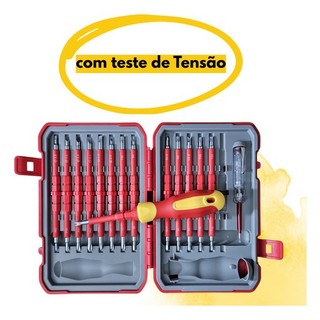 Jogo Chave De Fenda Isolada e Phillips Kit 29 Chave de Precisão Para Eletricista Reparos 1000v