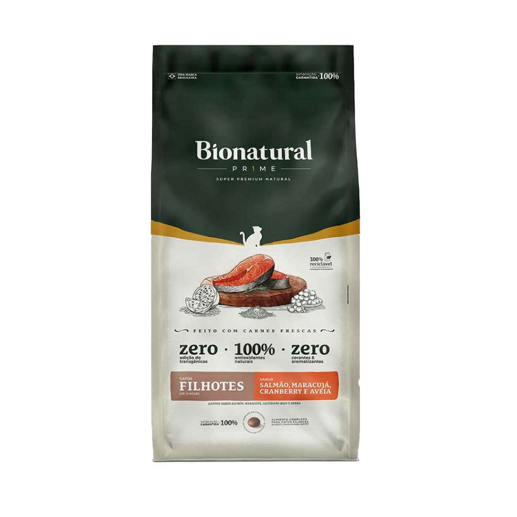 Ração Bionatural Prime para Gatos Filhotes sabor Salmão 20 KG
